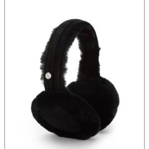 Ugg Single Strip Shearling Earmuffs- Black